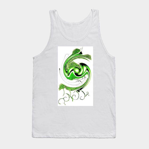 GREEN SWIRL, PEAS Tank Top by Art is Sandy